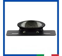 Fanale Luce Posteriore Ovale LED Nero con Supporto per Piastra Universale MOTO