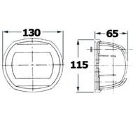 Fanale Maxi 20 prua bianco/nero 24 V Segnalazione - 1 PZ Osculati - 11.411.23