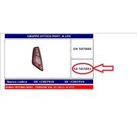 FANALE GRUPPO OTTICO POSTERIORE DX S/PORT BORDO NERO PER PUNTO EVO 09>12 2009>