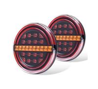 Fanale posteriore 2 Pezzi Fanale Posteriore 5,3" Ambra Rotondo LED Luce Rimorchio Con Luce Freno Ambra Segnale Di Svolta Auto Camion Navi Autobus Furgoni Luce Posteriore Indicatore di direzione