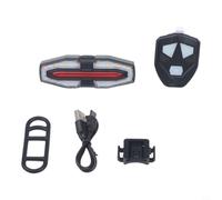 Fanale posteriore a energia solare per bicicletta, con telecomando wireless, luce di sicurezza posteriore per bicicletta, impermeabile, multi-modalità, indicatore LED per ciclismo notturno (B)