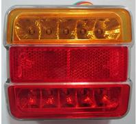 FANALE POSTERIORE A LED QUADRATO LATO DX o SX 4 LUCI POSIZ/STOP/DIREZ/LUCE TARGA