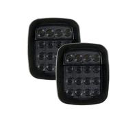 Fanale Posteriore Auto 2 Pezzi 16 LED Fanali Posteriori Fumé Fanale Posteriore Freno Retromarcia Con/senza Indicatori Direzione Per Jeep Per Wrangler YJ TJ CJ Fanali Posteriori(Smoked with Turn)