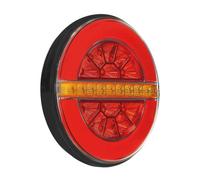 Fanale posteriore destro rotondo 12/24 Volt freccia dinamica + stop Ø 140 mm 415