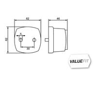 HELLA VALUEFIT Luce posizione posteriore - Alogeno - 12V - Montaggio, interno - Colore diffusore luce: giallo - Spina: Manicotto spina piatta - Sx/Dx - Quantità: 1 - 2TM 357 012-011