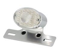 Fanale Posteriore LED Cromato + Supporto Targa 80mm x 50mm moto scooter