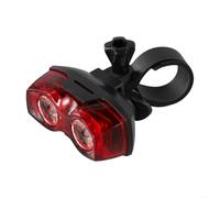 Fanale posteriore per bicicletta con 2 LED da 1 W, grandangolo di visibilità di 1000 m, 3 modalità flash, lampada di sicurezza posteriore antipioggia per mountain bike, nero e rosso (verticale)
