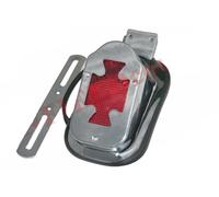 Fanale posteriore Phantom a croce cromato con illuminatore targa