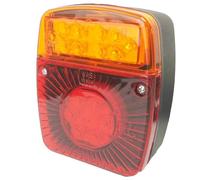 Fanale posteriore quadrato universale per trattore e rimorchio 3 luci a LED 12-24V con luce targa