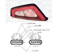 Fanale posteriore sinistro per fiat punto evo 2009 al cornice nera OEM 51888062