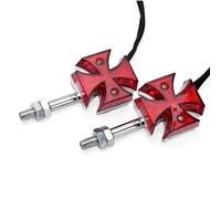 Fanale Posteriore Stop Freno Luce Posteriore A LED Rossa A Croce Maltese Per Moto, Indicatore Di Direzione Per Chopper per Cruiser