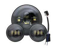 Fanale Proiettore Moto Fat Boy Heritage Softail Classic Road King Street Glide 1994-2017 1 Set Faro 7 Pollici Parti Moto 7 "LED 4.5" 4 1/2 Pollici Luci Di Passaggio Faro Anteriore(Black set 3)