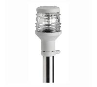 Fanale su asta 360° inox H 100 cm. plastica bianca