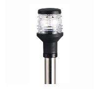 Fanale su asta 360° inox H 100 cm. plastica nero