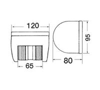 Fanale U78 poppa bianco/nero 24 V Segnalazione - 1 PZ Osculati - 11.417.14