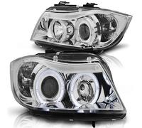 Tuning Tec Scheinwerfer Angel Eyes LED Per BMW Serie 3 E90 E91 05-08 Cromati