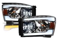 Fanali Per Dodge Ram 1500 2500 3500 2006 2007 2008 2009 Barra Luminosa LED Sequenziale Luce Di Avvio-Cromato Ambra Faro Anteriore