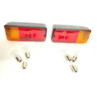 FANALI POSTERIORI CON LUCE TARGA UNIVERSALE TRATTORE ROULOTTE + LAMPADE mm160x70