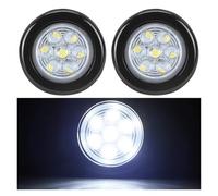 Fanali Posteriori Fanale Posteriore Rotondo 7 Luci Posizione Laterali A LED Lampada Segnalazione Per Montaggio Incasso Per Camion Rimorchio Per Trattore Pick-up ATV Bus Luci Posteriori(2piece White)