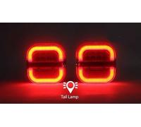 Fanali posteriori in stile bagliore wireless con base magnetica a LED 2 pezzi...