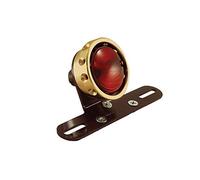 Fanalino Faro Fanale Posteriore Drilled Ottone/Nero Portatarga x Harley e Custom