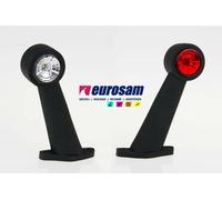 FANALINO IN GOMMA BIANCO-ROSSO LED 12/24V 45° LUNGO