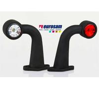 FANALINO IN GOMMA BIANCO-ROSSO LED 12/24V 90° LUNGO