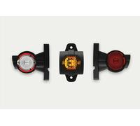 FANALINO SU BARRA PARAICASTRO IN GOMMA BIANCO-ROSSO-ARANCIO LED 12/24V CORTO