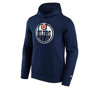 Fanatics - Felpa con cappuccio NHL Edmonton Oilers Primary Logo Graphic di colore blu, Blu, L