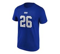 Fanatics - Maglietta NFL New York Giants Barkley Nome & Number Graphic T-Shirt - Blu, Blu, XXL