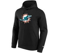 Fanatics Miami Dolphins Logo Uomo Felpa con Cappuccio Nero L 80% Cotone, 20% Poliestere Regular