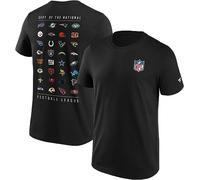 Fanatics NFL all Team Logo Uomo T-Shirt Nero S 100% Cotone Regular