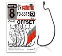FANATIK ami da Pesca Offset FO-3315 Misure 8, 6, 4, 2, 1, 1/0, 2/0, 3/0, 4/0, 5/0 Ganci per Gomma Esche Offset Jig Hook for Soft Baits Lures Fanatic Amo Gancio (Nero, 60mm - #5/0-2 Pezzi)