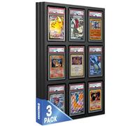 Fanatiko Espositore per Carte Graded (PSA/CGC) - Confezione da 3 - Realizzato in Schiuma EVA ad Alta Densità con Finitura in Fibra di Carbonio per 9 Carte
