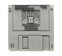 Fanattik Doom 2 Disco Floppy Replica In Metallo Inciso | 3.5 Pollici Argento