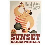 FaNaTtik Fallout Sunset Sarsaparilla "Build Mass With Sass", edizione limitata, formato A3, poster retrò numerato singolarmente