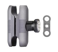 FANAUE Doppio braccio a bussola compatibile con RAM Mounts 1" Ball e supporto per telefono da moto, si adatta a tutti gli standard industriali da 1"/25,4 mm/adattatore a sfera di tipo B, alluminio