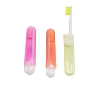 FANBODTA Set di spazzolini da denti da viaggio per la famiglia, 3 mini spazzolini pieghevoli con testine staccabili, design compatto da 11,5 cm, setole medie, portatili per viaggi su strada e viaggi