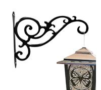 Fancelletta per gancio di piante - Gancio di pianta in metallo nero, supporto a parete di ferro per impieghi pesanti | L'hardware esterno decorativo migliora il display sospeso con resistenza r