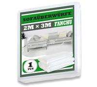 Fanchu Copridivano, trasparente, antipolvere, in plastica, per divano, impermeabile, 2 x 3 m