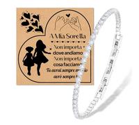 FANCIBAND Bracciale Tennis Uomo Donna 3mm Bracciale Argento Nero Bracciale Coppia Regalo per Marito Moglie Fidanzato Fidanzata