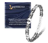 FANCIBAND Idee Regalo Uomo Compleanno, Bracciale Uomo Acciaio Inossidabile 316L Con Ancora Bracciali Argento Regali Per Natale San Valentino Anniversari Festa Del Papà Idee Regalo