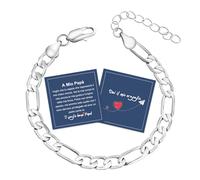FANCIBAND Regali Festa del Papà Bracciale Uomo Argento 925 Figaro, Bracciale Papà Ti Voglio Bene un Regalo per la Festa del Papa Compleanno Natale