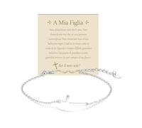 FANCIBAND Regali Prima Comunione Bracciale Ragazza Croce Argento 925, Regalo per Figlia Bambina Prima Comunione Compleanno Laurea Ritorno a Scuola Natale
