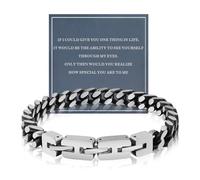 FANCIBAND Regalo Bracciale Uomo Acciaio Inox a Catena Bracciali Cubano Rigido, Natale Compleanno Regali San Valentino per Marito Fidanzato Fratello Papà figlio, 19-22cm Regolabile