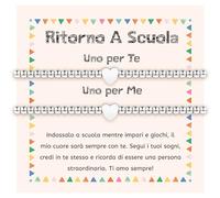 FANCIBAND Regalo Ritorno a Scuola Mamma e Figlia Bracciale con Cuore, Set di 2 Bracciali per il Primo Giorno di Scuola