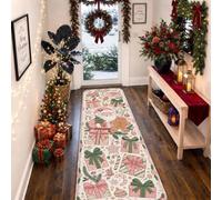 Fanciful Babbo Natale e pan di zenzero tema natalizio tappeto runner 5 x 15