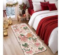 Fanciful Babbo Natale e pan di zenzero tema natalizio tappeto runner 5 x 5