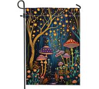 Fanciful - Bandiera da giardino a forma di fungo, decorazione autunnale colorata per esterni, doppia faccia vibrante striscione autunnale per cortile, accogliente casa e giardino, 30,5 x 45,7 cm