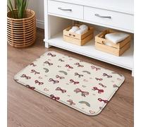Fanciful Bows, Tappetino da bagno ad asciugatura rapida, con cuori giocosi e arcobaleni, assorbente, antiscivolo, in memory foam, lavabile, tappeto da bagno decorativo per il bagno, 50 x 81 cm